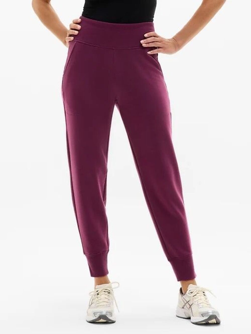 Athleta $80 Coaster Luxe High Rise Jogger Pants berry Women's 1X NEW